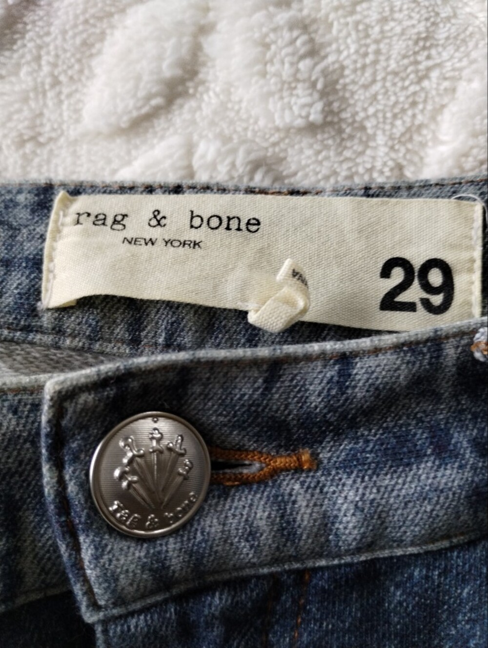 rag & bone Miramar Sofie Cotton Terry Wide-Leg Jeans 29 - Picture 8 of 10